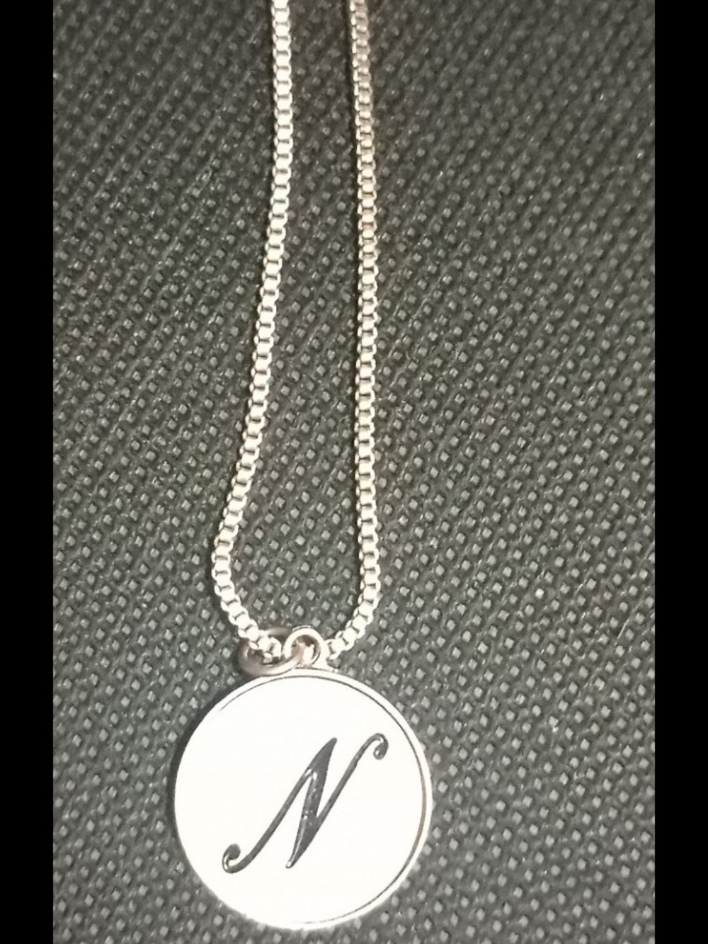 Silver Initial 'N' Disc Necklace - Women's Jewelry